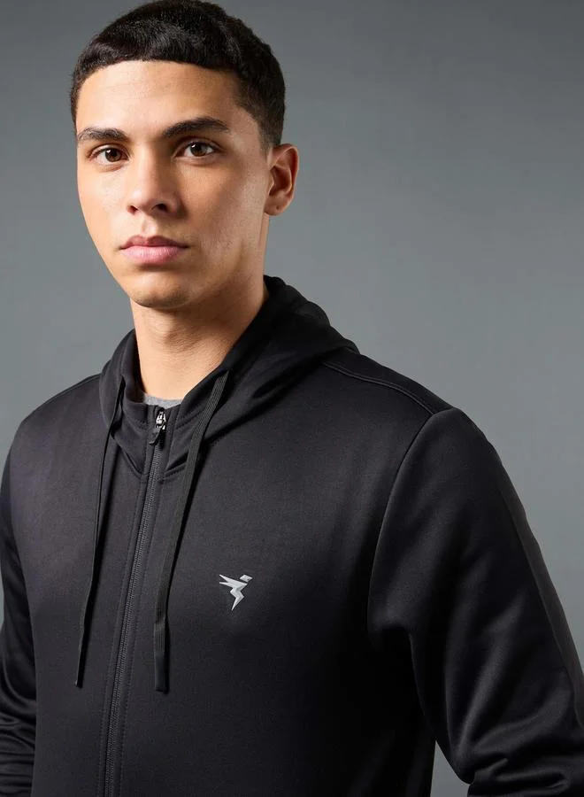 تكنوسبورت جاكيت رياضي رجالي سادة بقلنسوة وقصة ضيقة